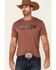 Wrangler Men's Heather Burgundy Steel Logo Short Sleeve T-Shirt , Red, hi-res
