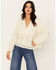 Miss Me Women's Crochet Long Sleeve Top, Cream, hi-res