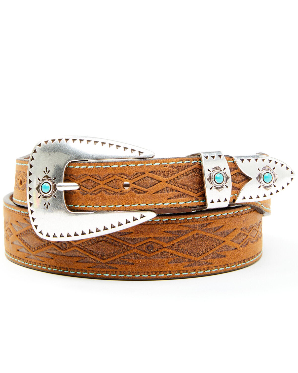 Tony Lama Women's Dakota Belt, Brown, hi-res