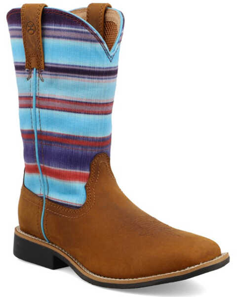 Hooey by Twisted X Kids' Serape Western Boot - Square Toe, Brown, hi-res