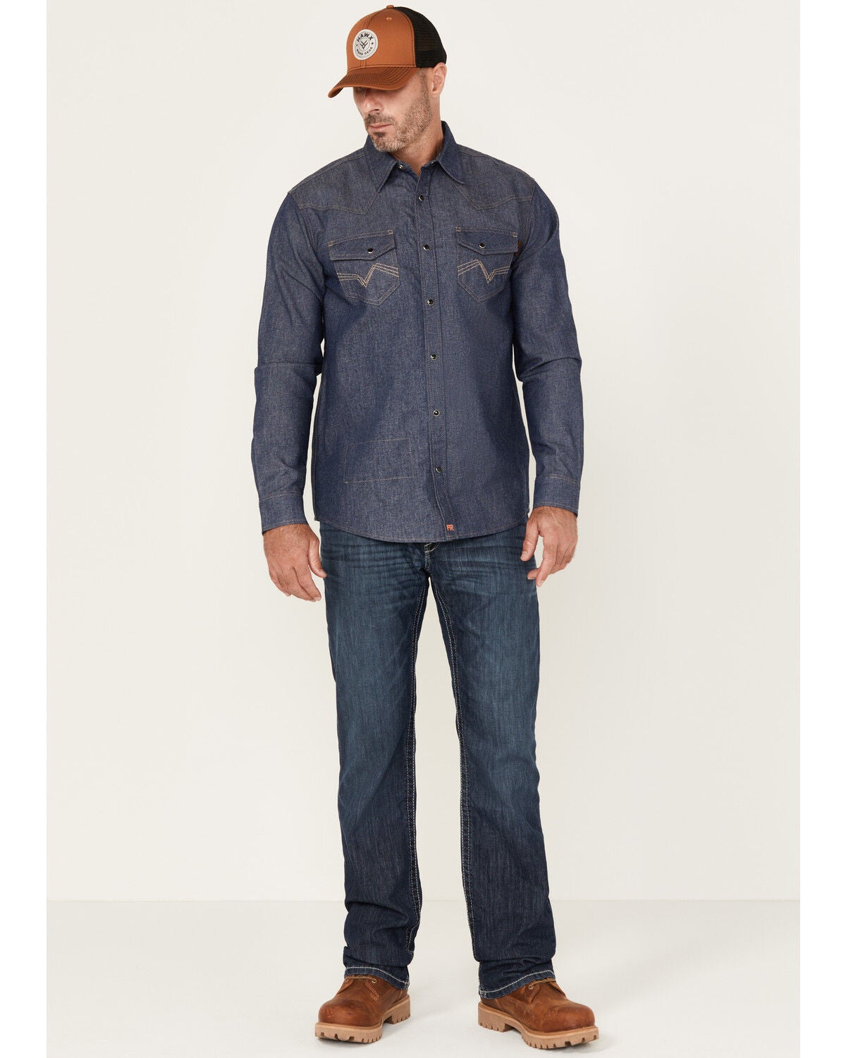 Ariat Men's FR M4 Boundary Low Rise Bootcut Jeans, Blue, hi-res