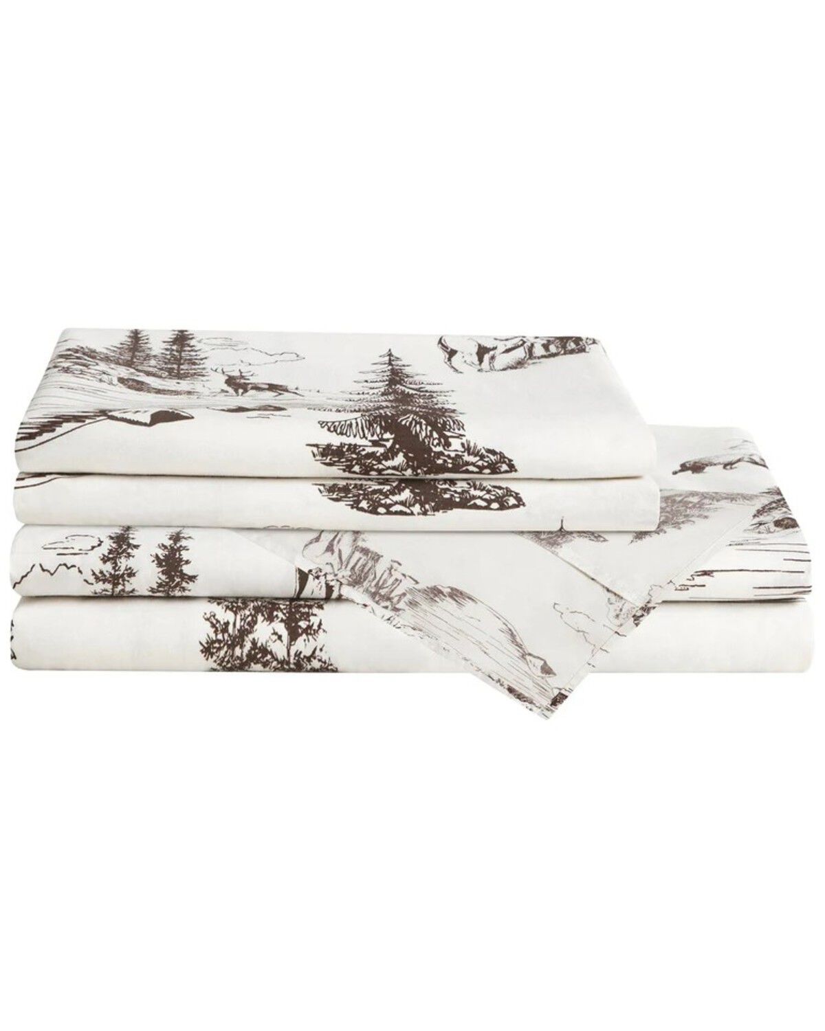 Image #2 - HiEnd Accents 200TC Cotton White Pine 4 Piece Sheet Set - Full Size, White, hi-res