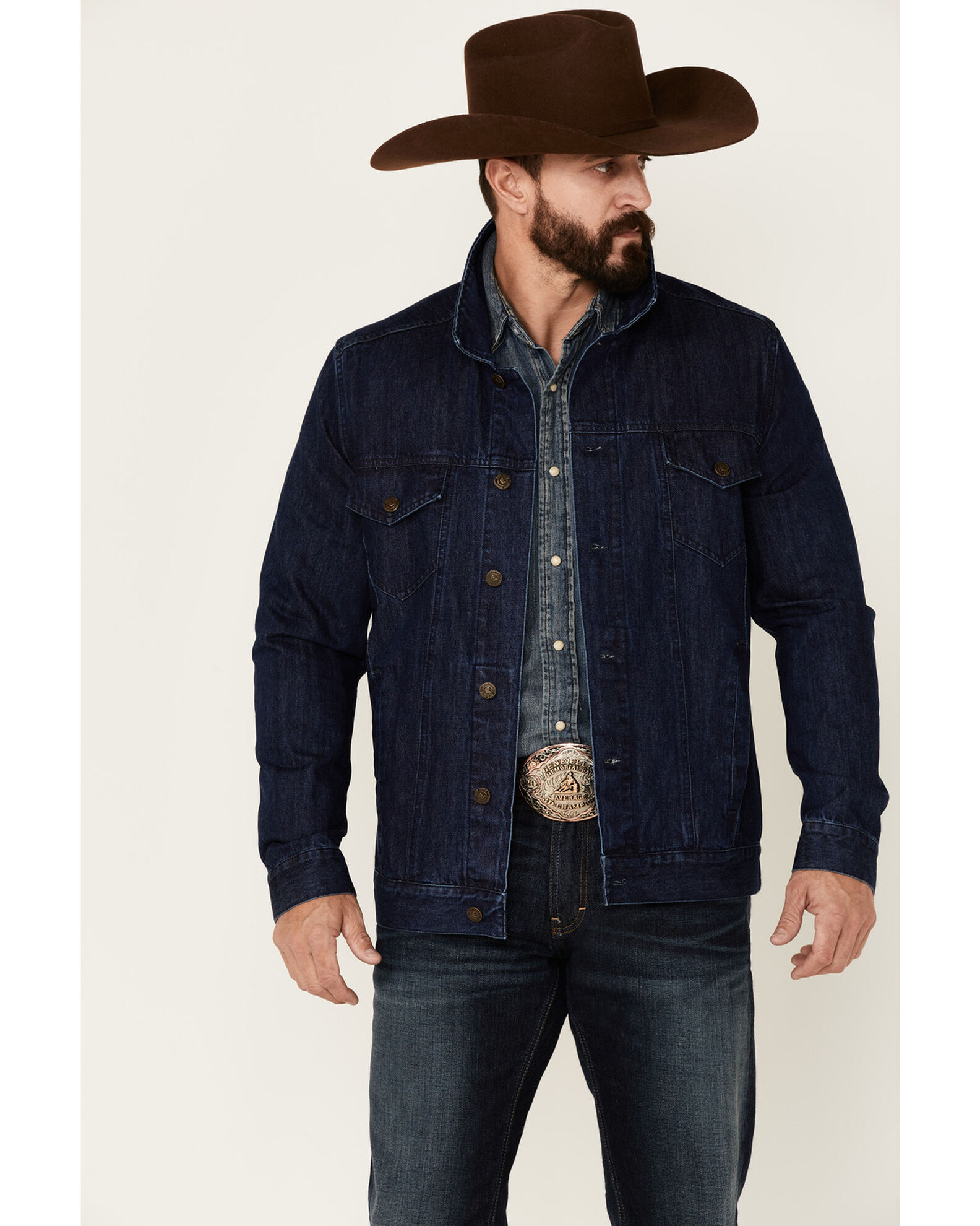 Medium wash denim jacket mens online
