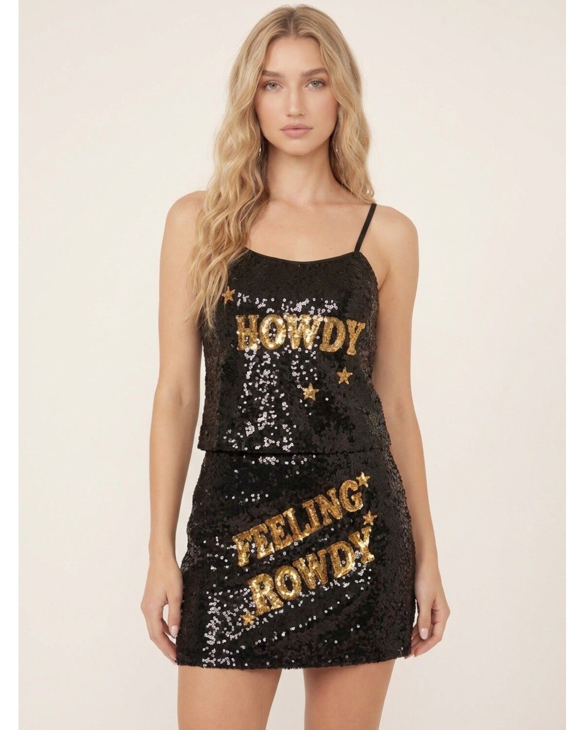 Wonderwest Women's Feeling Rowdy Sequins Mini Skirt, Black, hi-res