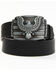 Brothers & Sons Men's Eagle Plaque Leather Belt, Black, hi-res