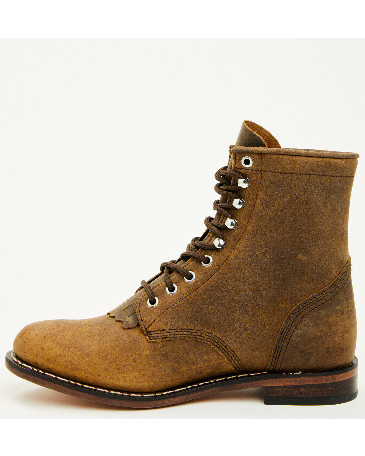 Image #3 - Justin Men's Drennan 7" Lace-Up Roper Boots - Round Toe, Brown, hi-res