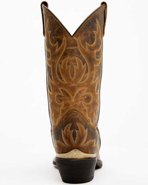 Image #5 - Laredo Men's 12" Fancy Stitch Western Boots - Snip Toe , Tan, hi-res