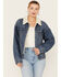 Image #1 - Levi's Women's Medium Wash 90s Sherpa Trucker Jacket, Blue, hi-res