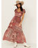 Image #1 - Shyanne Women's Printed Chiffon Short Sleeve Maxi Dress, Rust Copper, hi-res