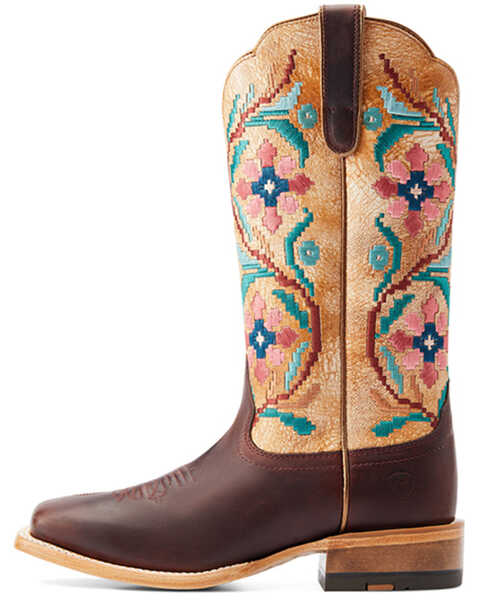 Image #2 - Ariat Women's Frontier Danielle Western Boots - Broad Square Toe , Brown, hi-res