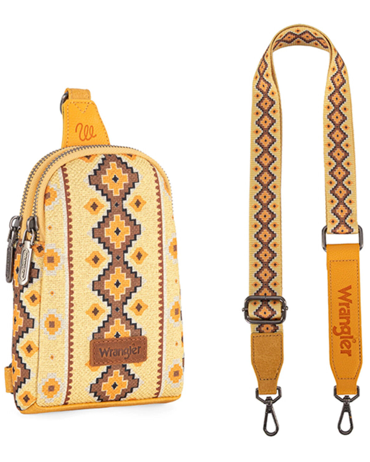 Image #3 - Wrangler Women's Southwestern Print Sling Crossbody Bag, Yellow, hi-res