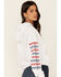 Wrangler Women's White Arm Logo Drawstring Hoodie , White, hi-res