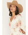 Image #2 - Shyanne Women's Floral Print Long Sleeve Satin Mini Dress, Cream, hi-res