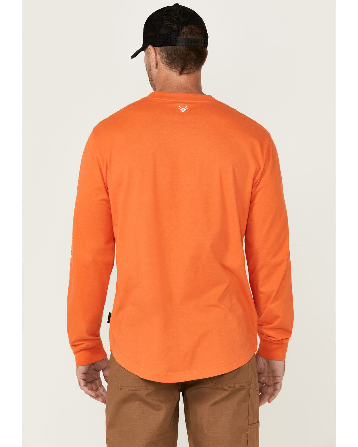 Image #4 - Hawx Men's Logo Long Sleeve Graphic Work T-Shirt, Orange, hi-res