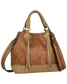 Justin Women's Fringe Whipstitch Small Tote Bag, Brown, hi-res