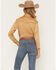 Image #4 - Cowgirl Hardware Women's Faux Suede Long Sleeve Snap Stretch Western Shirt, Tan, hi-res