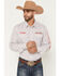 Image #1 - Wrangler Men's PBR Logo Long Sleeve Snap Western Shirt, Grey, hi-res