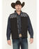 Image #1 - RANK 45&reg; Men's Cheneka Colorblock Southwestern Softshell Vest - Tall, Black, hi-res