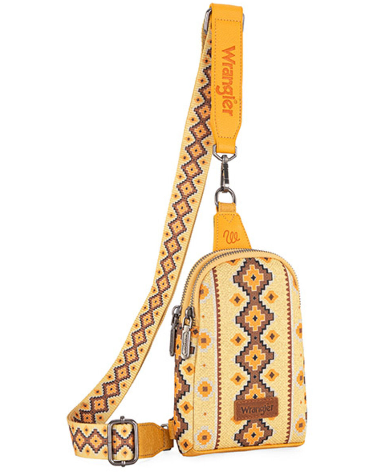 Image #1 - Wrangler Women's Southwestern Print Sling Crossbody Bag, Yellow, hi-res