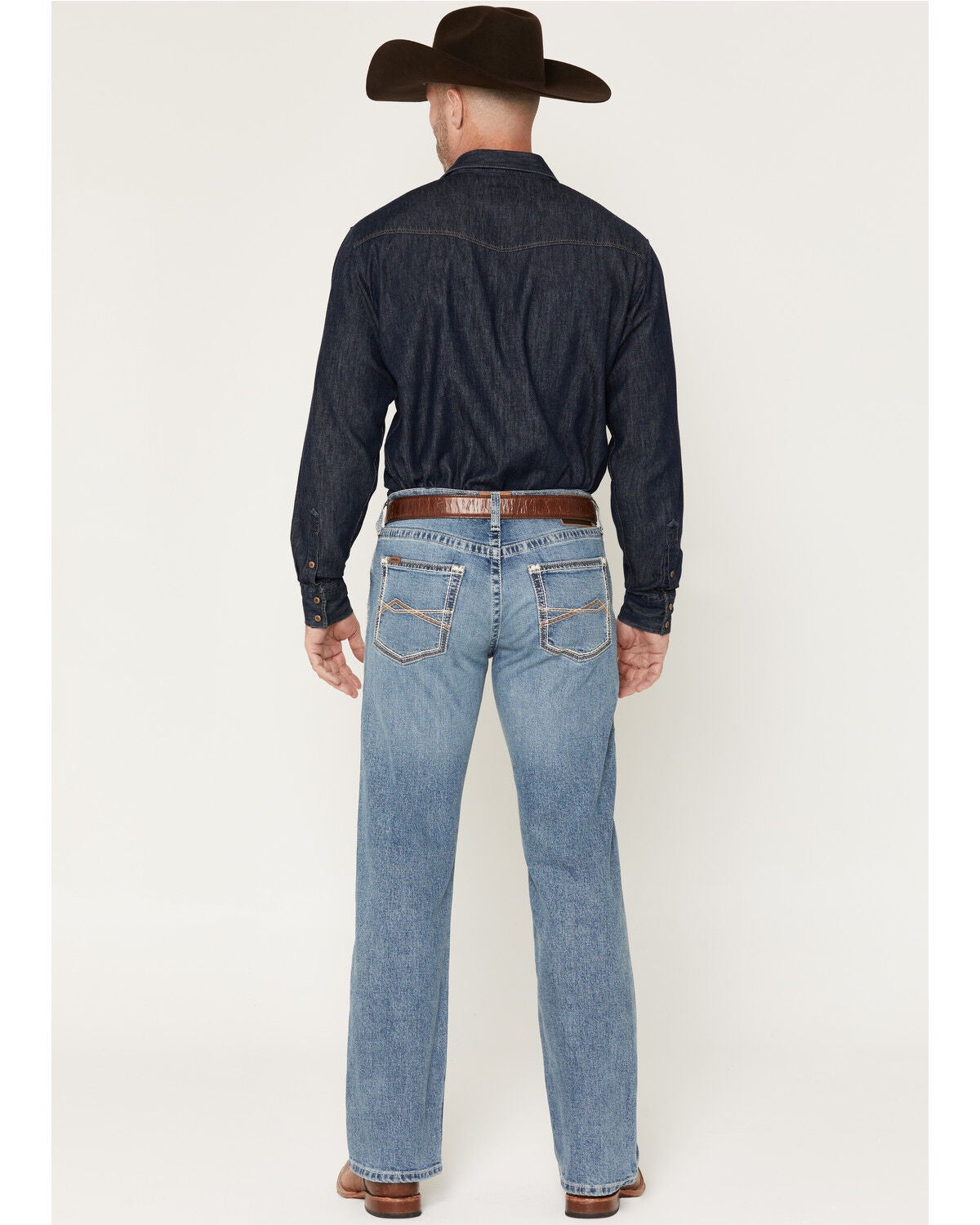 Image #3 - Ariat Men's M5 Logan Medium Wash Straight Stretch Denim Jeans - Big, Medium Wash, hi-res