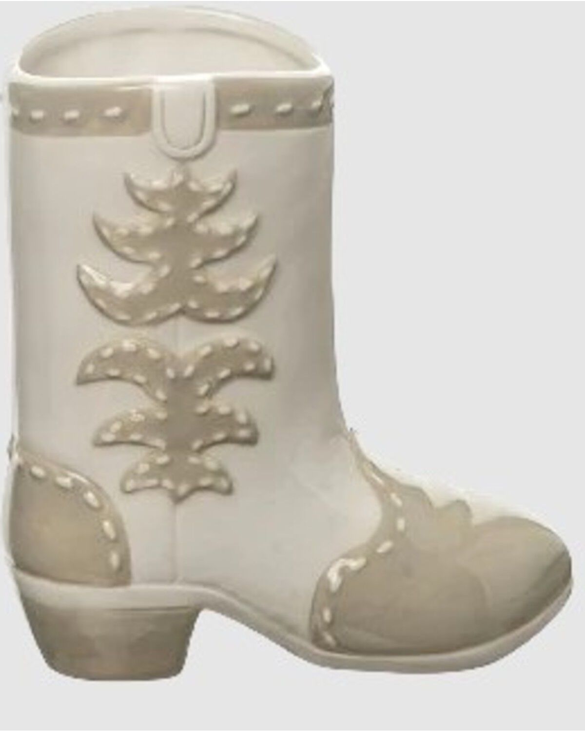 Image #1 - Totalee Gift Cowboy Boot Vase, Grey, hi-res