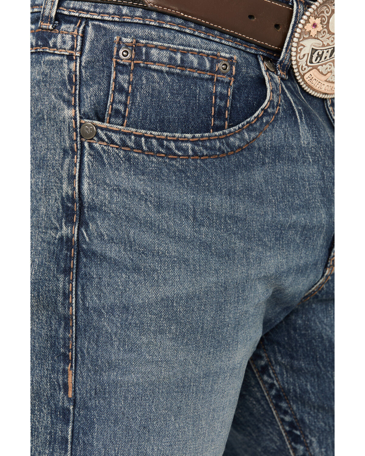 Image #2 - Rock 47 by Wrangler Men's Fool Hearted Dark Wash Slim Straight Stretch Jeans, Dark Wash, hi-res