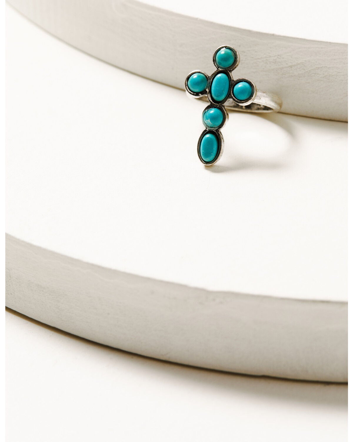 Image #3 - Shyanne Women's Silver & Turquoise Stone Cross 5-piece Ring Set, Silver, hi-res