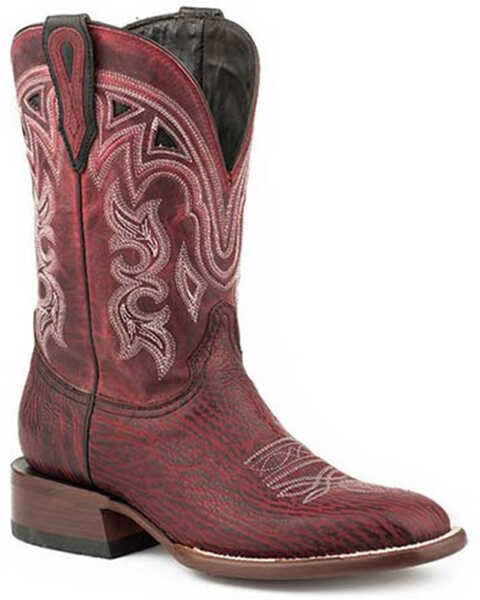 Image #1 - Stetson Women's Meadow Exotic Shark Boots - Square Toe, Black, hi-res
