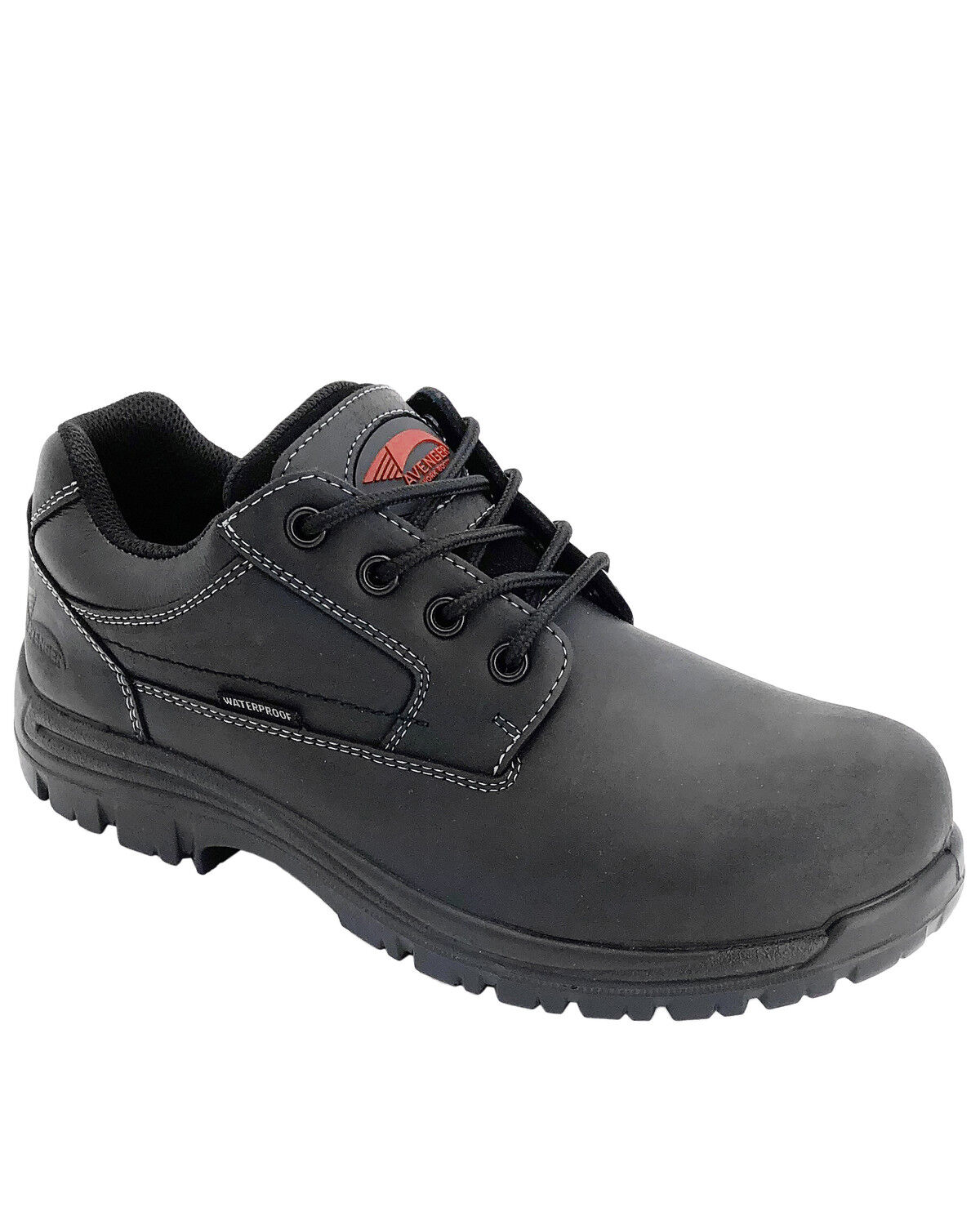 Image #1 - Avenger Men's Foreman Waterproof Work Shoes - Composite Toe, Black, hi-res