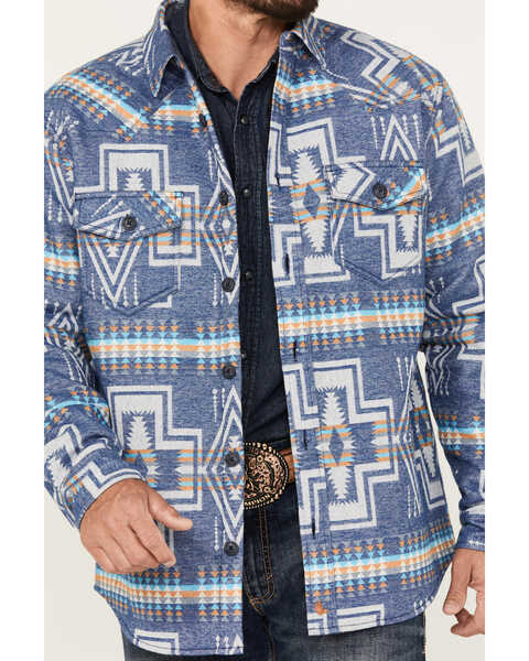 Image #3 - Cody James Men's Southwestern Print Rider Shirt Jacket, Navy, hi-res