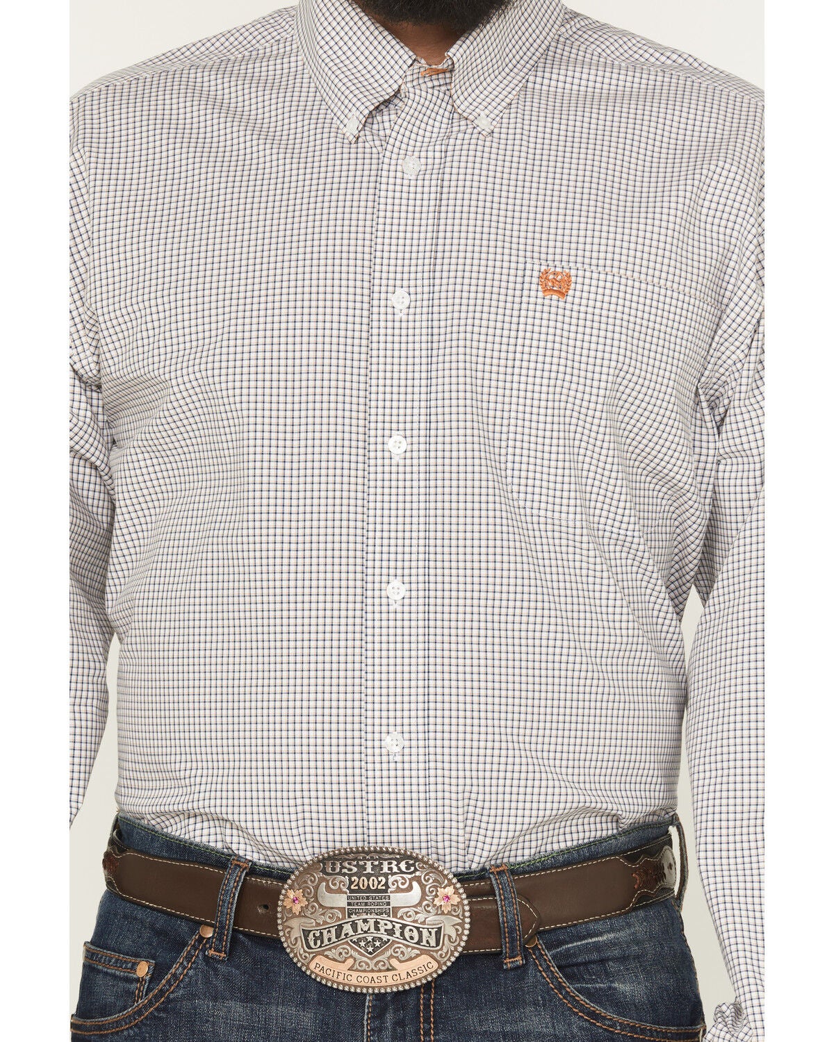 Image #3 - Cinch Men's Plaid Print Long Sleeve Button-Down Western Shirt, White, hi-res