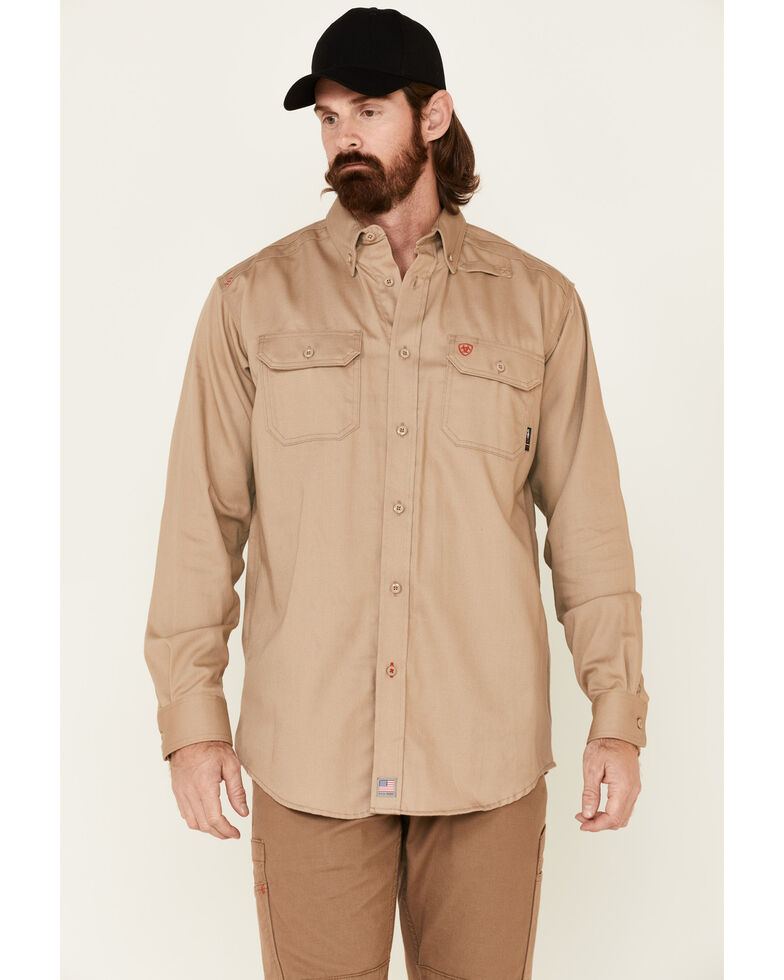 mens khaki work shirts