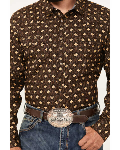Image #3 - Cody James Men's Reign In Striped Print Long Sleeve Snap Western Shirt - Big , Chocolate, hi-res