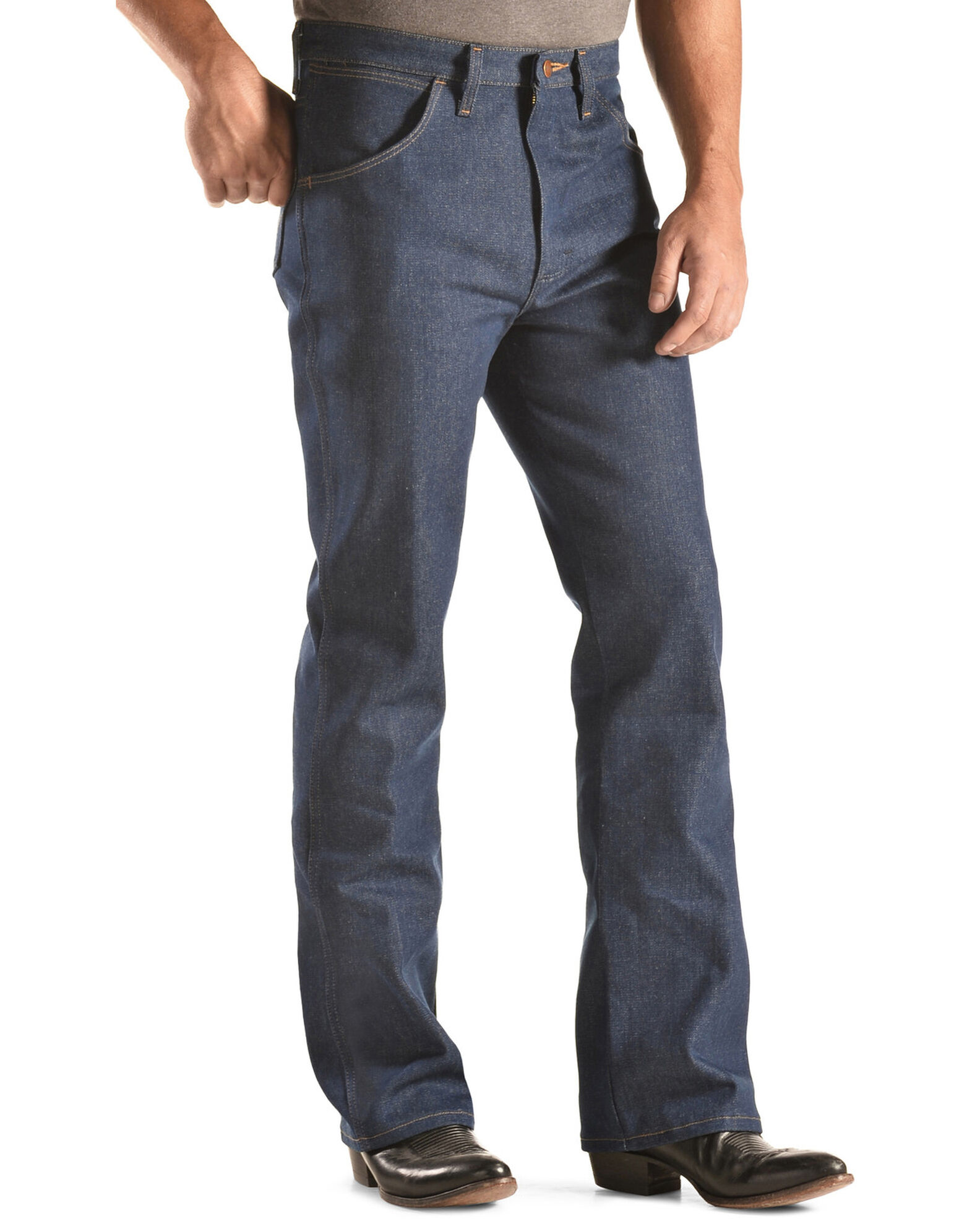 Image #3 - Wrangler Men's 935 Rigid Cowboy Cut Slim Bootcut Jeans, Indigo, hi-res