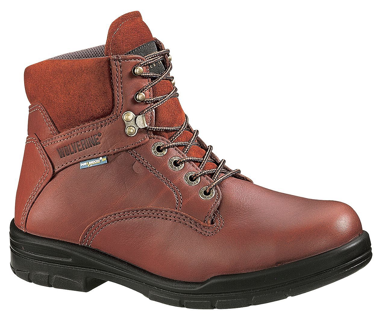 Wolverine Men's 6" Durashocks Lace-Up Work Boots - Steel Toe, Brown, hi-res
