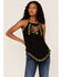 Image #1 - Band of the Free Women's Instant Karma Embroidered Floral Tank Top, Black, hi-res