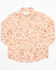 Image #1 - Shyanne Toddler Girls' Ash Floral Print Long Sleeve Pearl Snap Stretch Western Shirt, Gold, hi-res