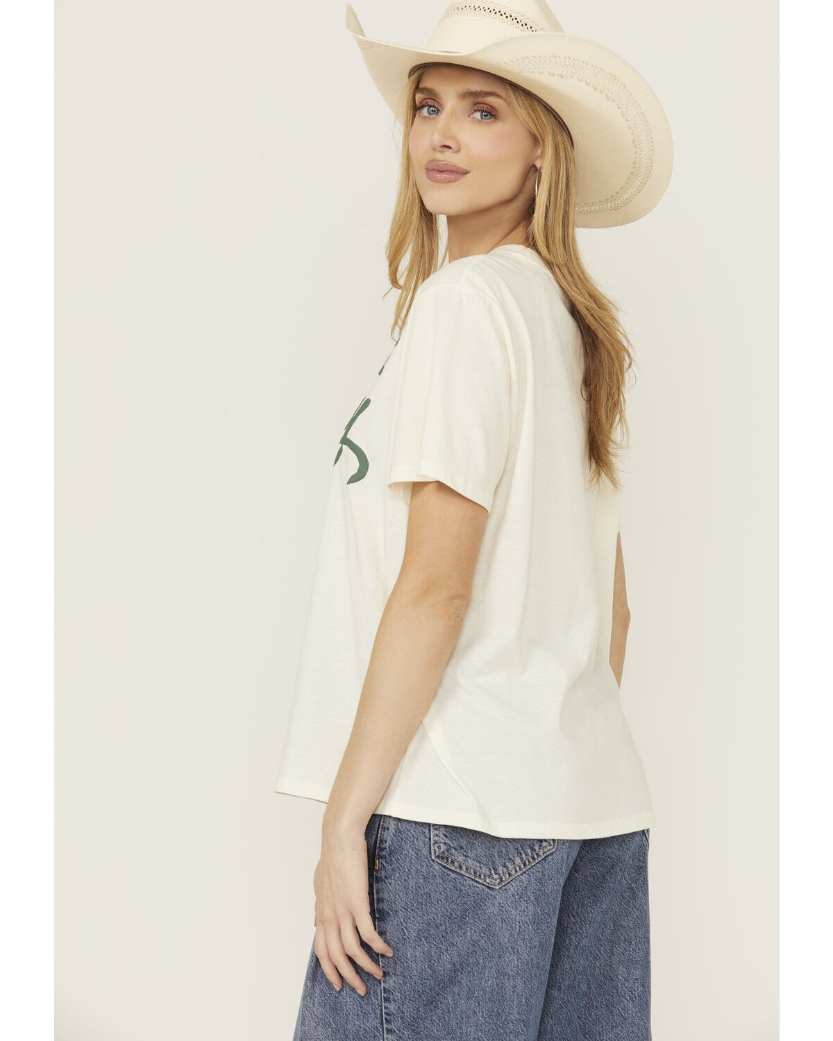 Image #4 - Blended Women's Howdy Cowboy Short Sleeve Graphic Tee, Cream, hi-res