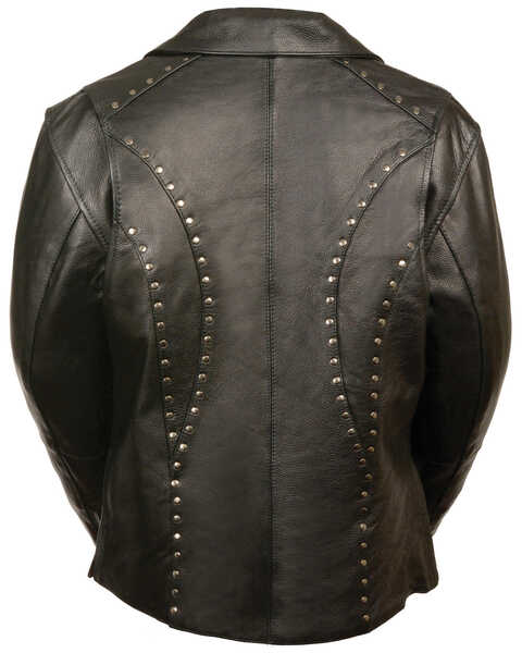 Image #3 - Milwaukee Leather Women's Classic Studded Motorcycle Leather Jacket - 5X, Black, hi-res