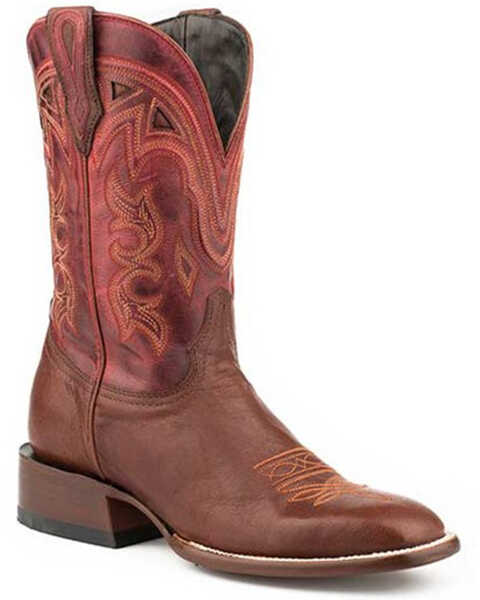 Stetson Women's Joliet Western Boots - Broad Square Toe, Brown, hi-res