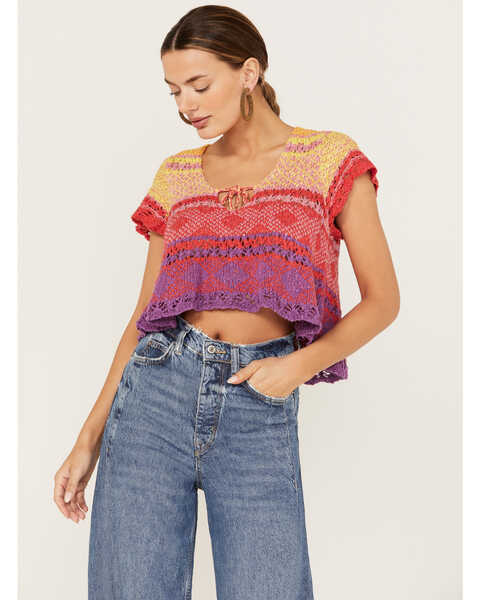 Image #1 - Free People Women's Lily Sweater Tee, Multi, hi-res