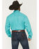 Image #4 - George Strait by Wrangler Men's Solid Long Sleeve Button-Down Stretch Western Shirt - Tall, Teal, hi-res