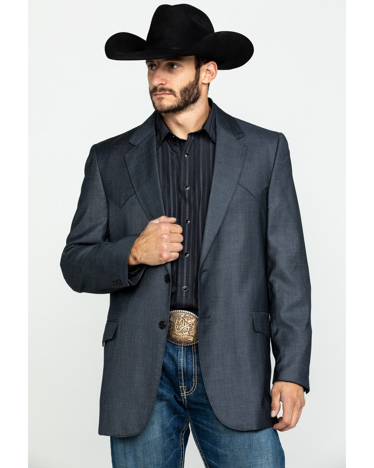 sport coat with jeans and cowboy boots