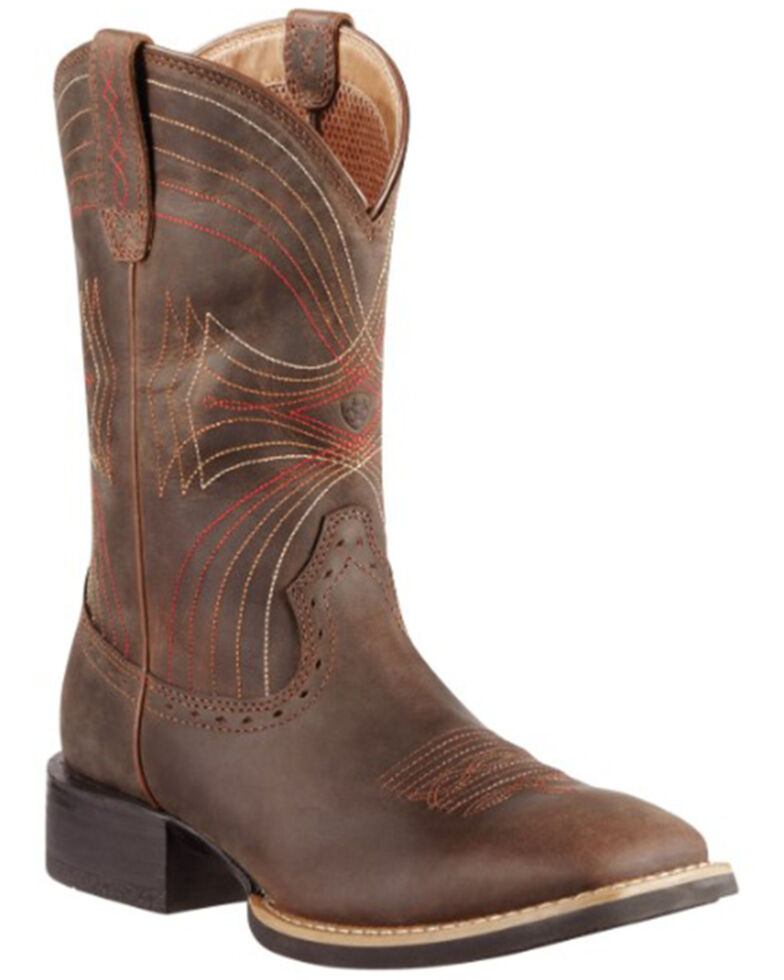 Ariat Men's Sport Cowboy Boots - Wide Square Toe, Brown, hi-res