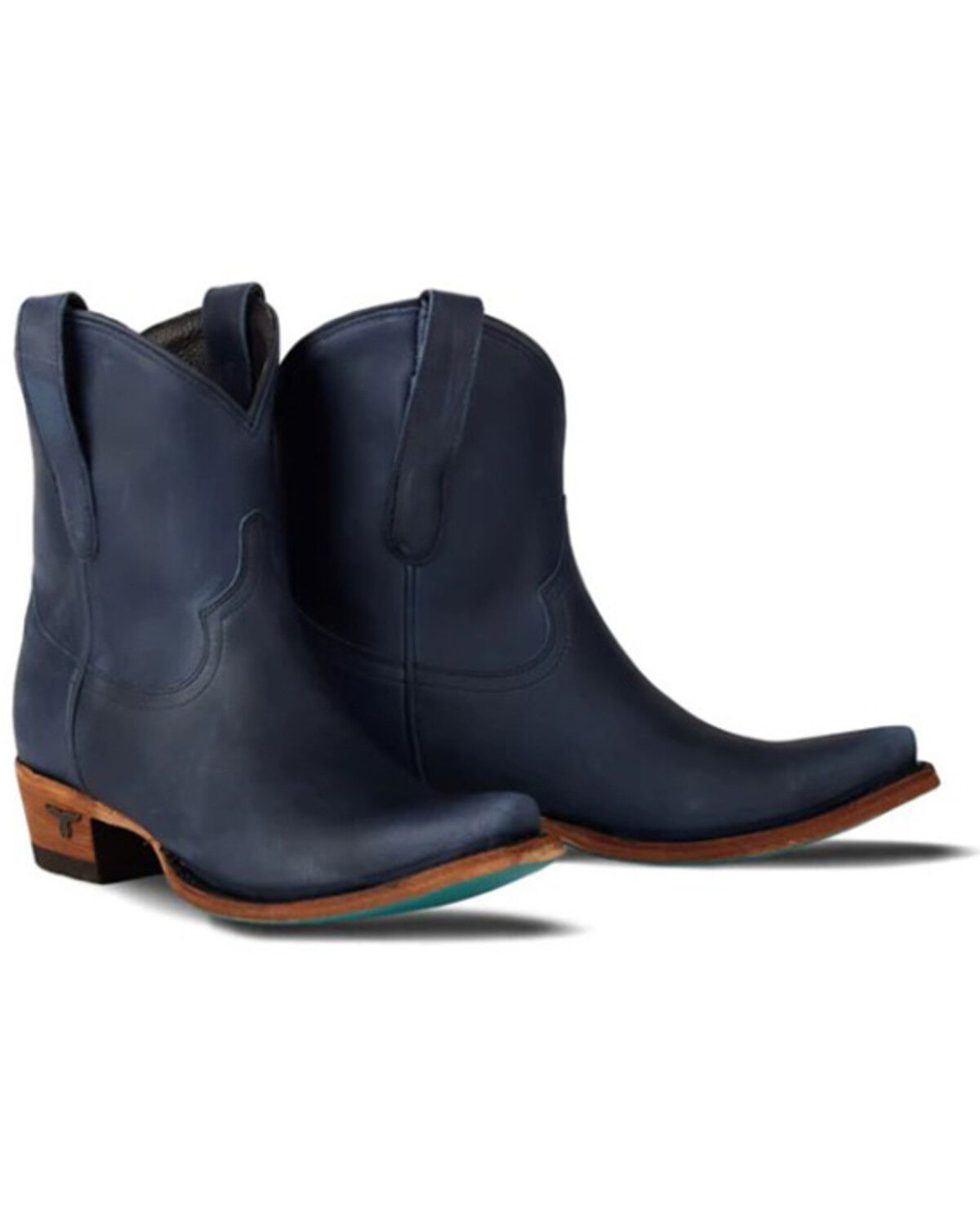 Image #1 - Lane Women's Emma Jane Western Booties - Snip Toe, Navy, hi-res