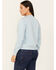 Image #4 - Dickies Women's Heavyweight Wordmark Crew Neck Fleece Sweatshirt, Light Blue, hi-res
