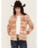 Image #1 - Cinch Women's Southwestern Print Fleece Long Sleeve Jacket, Stone, hi-res