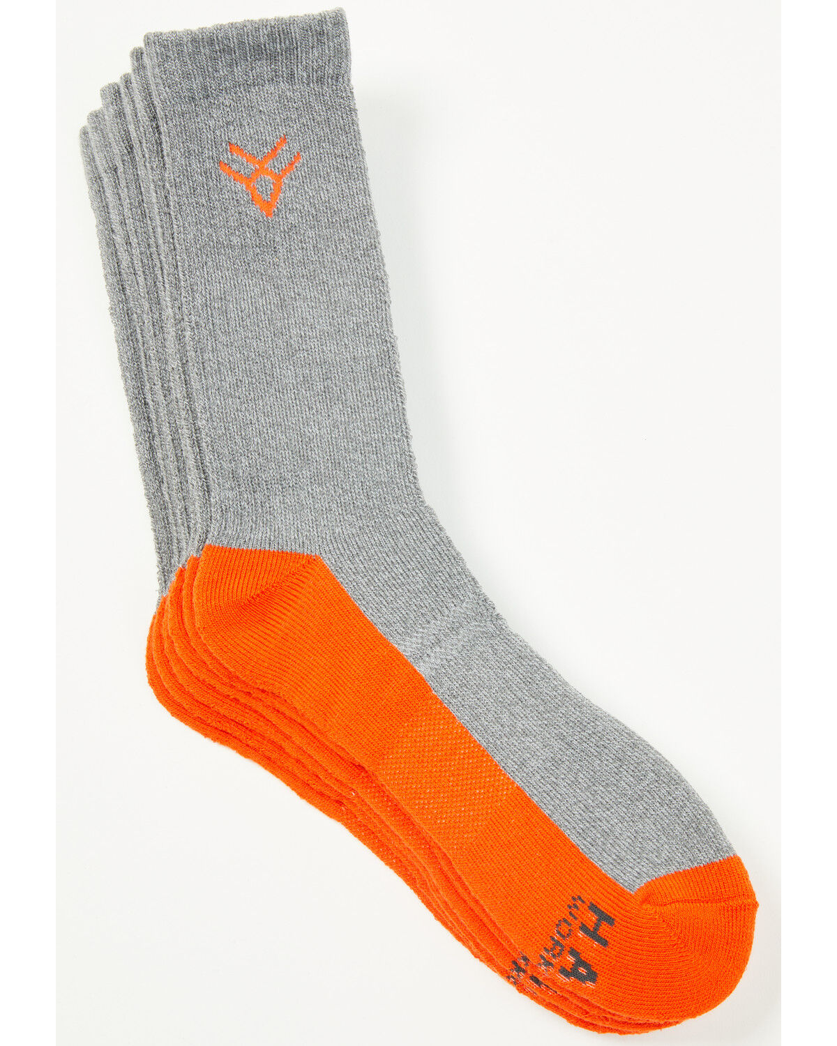 Image #1 - Hawx Men's Steel Toe Crew Socks - 3 Pack, Grey, hi-res