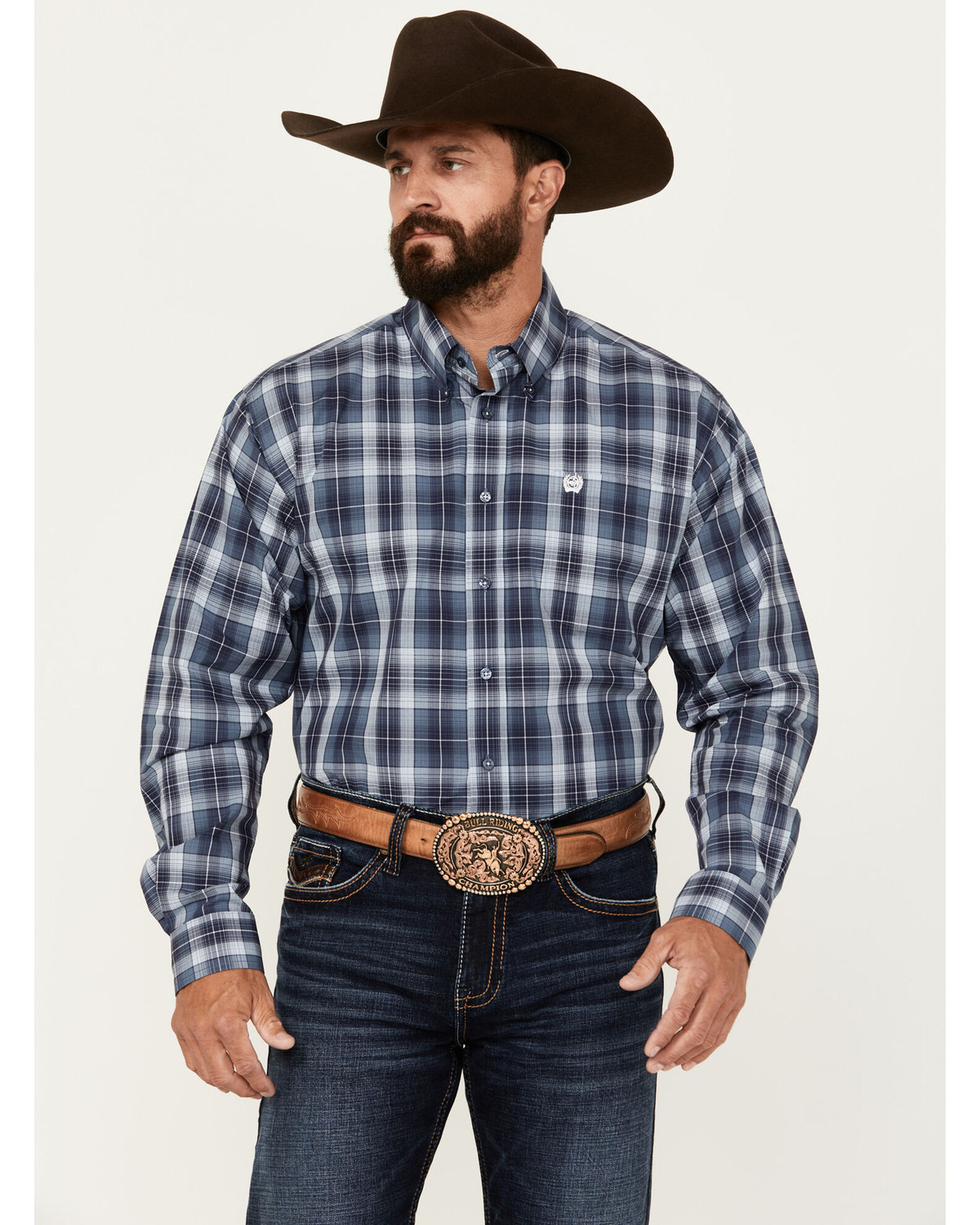 Cinch Men s Plaid Print Long Sleeve Button Down Western Shirt Sheplers
