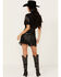 Image #3 - Idyllwind Women's Irene Fringe Faux Leather Skirt, Black, hi-res